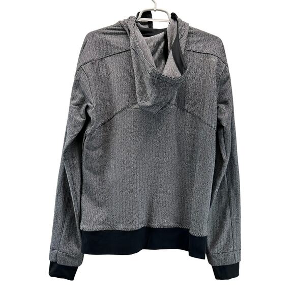 Brooks Pure Project Men's Black grey Hooded Zip Jacket Asymmetrical Zip Small - Picture 2 of 11